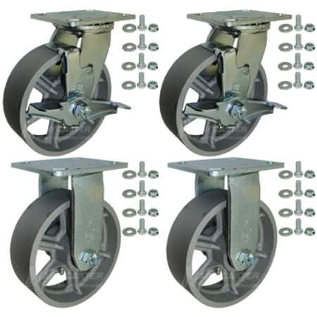 Mapp Caster Tool Box and Job Box Casters, 6 Steel Wheel Casters, 5000# Cap., PK4 146CIRB620-TOOLBOX